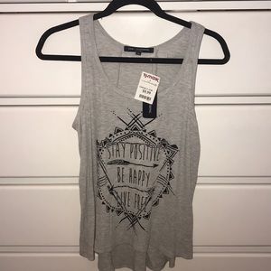 Flowy graphic tank in light gray!